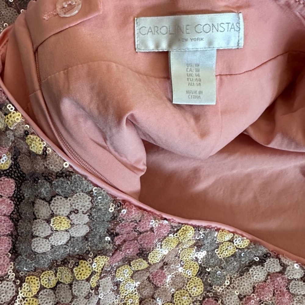 NEW🌸Caroline Constas 2 piece Sequin Mini Skirt & Crop Top Set - Picture 6 of 11